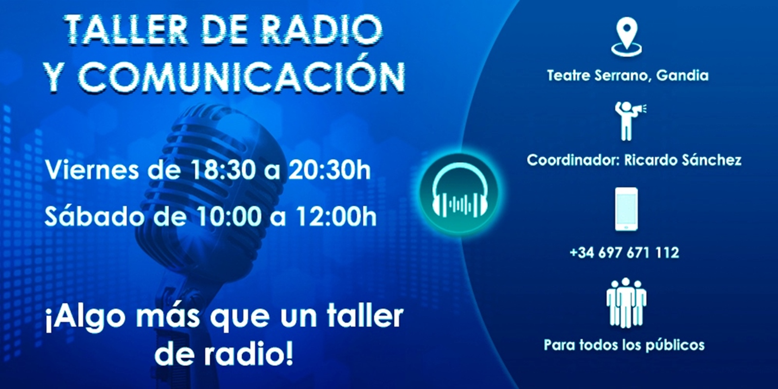 1600px x 800px - Taller de Radio y ComunicaciÃ³n en el Teatre Serrano de Gandia | Safor Press